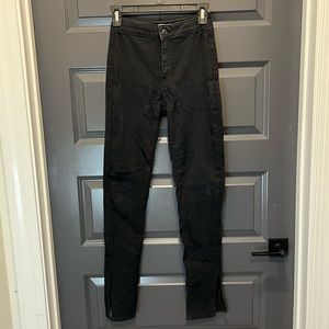 Free People Women’s Black High Waist Slit Ankle Stretch Skinny Jeggings